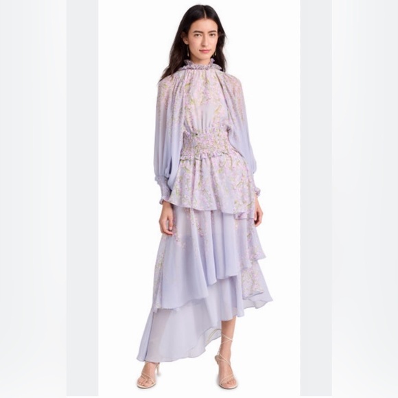 NWT - Elliatt Lavender Lilac Floral High Low Astrid Dress - Size: XS